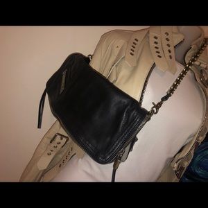 Diesel leather black purse denim pink